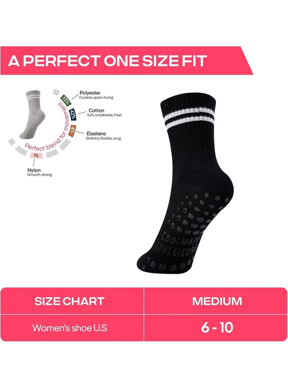 Coolmate's Athletic Crew Socks - Black